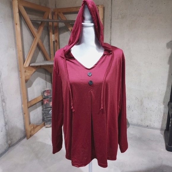 Hooded casual long sleeve top. Womans 14 - Picture 1 of 11